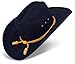 Western Cowboy Hat - Cattleman's with Cavalry Band - Black Size 7 1/2 (23 3/4 inches)