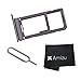 Amizu SIM Card Holder Tray Slot Replacement Part w/Eject Pin Tool for Samsung Galaxy S8 / S8 Plus + Amizu Cloth (Midnight Black)