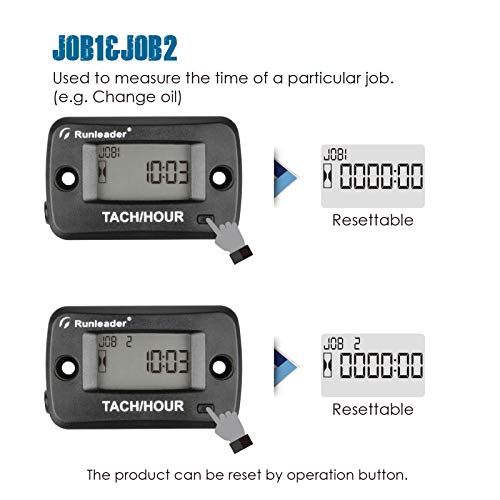 Runleader Rotating Shaft Hour Meter Tachometer,RPM Pickup