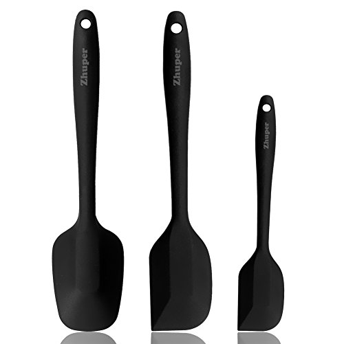 Silicone Spatula,Zhuper,3 Piece-Baking Spoon & Spatulas,Non-stick,Heat Resistant Flexible Rubber Spatulas With Stainless Steel Core