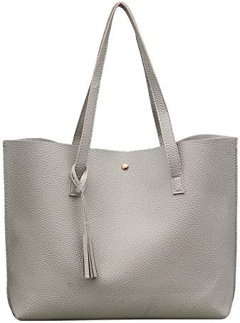 BECLINA Soft Faux Leather Large Capacity Top Handle Tote Shoulder Handbag for Women