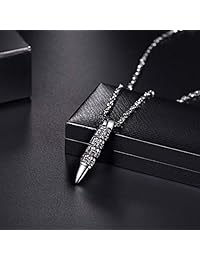 Collar y colgante de bala de calavera, para hombre mujer, estilo punk, gótico, esqueleto, suministro de Halloween, chapado en oro negro de 18 quilates, acero inoxidable