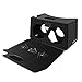 Skque Google Cardboard 2016 Version 2 kit,3D VR Google Carboard Kit 2 Virtual Reality for iPhone 6s/6 Plus/ 6/5s/5c/5 and Galaxy S4/S5/S6 Second-generation Compatible with Android and Apple, Black
