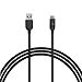 Tech Armor Hi-Speed USB Type-C 3.1 Male to USB A Male Charging Cable - 3FT - Black - Sync and Charge Phone and More