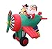 6 Foot Long Animated Christmas Inflatable Santa Claus and Reindeer on Airplane Yard Decoration Lights Decor Outdoor Indoor Holiday Decorations, Blow up Lighted Yard Decor, Lawn Inflatables Home
