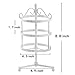 Yerwal Rotating Earring Holder Rack-Earring Organizer Display Stand-3 Layer 72 Hole-Round White