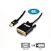 Mini DP to DVI, gofanco Mini DisplayPort to DVI Adapter Cable 6 Feet Gold Plated Thunderbolt Male to Male for MacBook, Surface Pro, Chromebook, and Mini DisplayPort laptops
