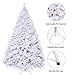 Goplus White Artificial Christmas Tree, 9ft Premium Unlit Hinged Spruce Full Tree, with Metal Stand, Easy Assembly, for Indoor and Outdoor Use