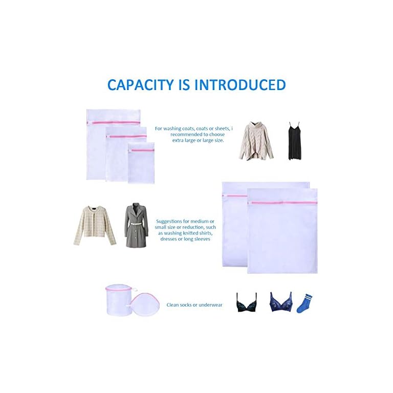 Set 7 Bolsa de lavandería alwaysig Bolsa Malla Ropa Delicada,Bolsas