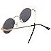 VIVIENFANG 90's Vintage Small Oval Sunglasses Tinted Lens Tiny Metal Polarized Shades For Men Women 87156A Smoke Lens