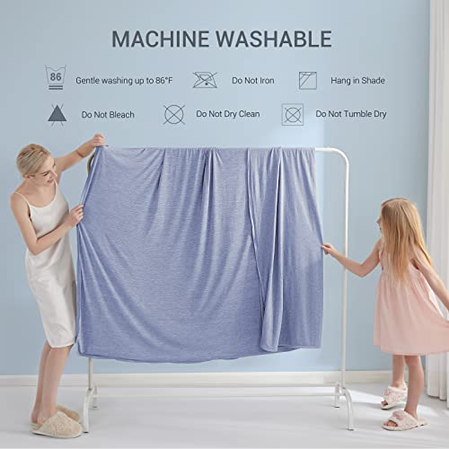 Marchpower Cooling Blanket, 150 x 200 cm, Lightweight Summer Blanket with Japanese Arc-Chill Q-Max >0.43 Cooling Fibres, Absorbs Body Heat, 2 in 1 Double-Sided Children's Blanket, Sofa Blanket, Travel Blanket, Blue