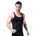 Mens Muscle Compression Tank Top, Black Compression Shirt, Large