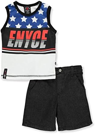 Enyce Baby Boys' 2-Piece Short Set Outfit - Blue/Multi, 18 Months