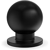 homdiy 10 Pack Black Cabinet Knobs, Kitchen Drawer Handles Round Ball Matte Hardware for Dresser, 1 Inch Single Hole Pulls