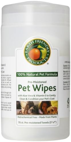 Natural Pet Pre-moistened Pet Wipes, 70-Count Containers (Pack of 6)