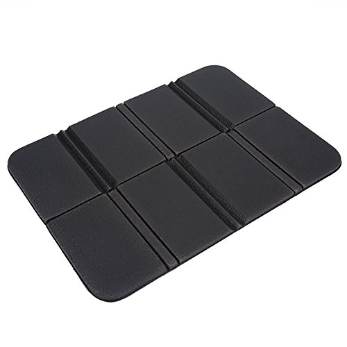 Camping Mat, Portable Waterproof Cushion for Outdoor Picnic Beach Garden BBQ Hiking Travel Lightweight Foldable XPE Foam Seat Mat (Black)