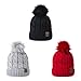 REDESS Baby Winter Warm Fleece Lined Hat, Infant Toddler Kids Pom Pom Beanie Knit Cap For Girls and Boys,Color - Black, Light Gray, Red, Size - [0-5Years]