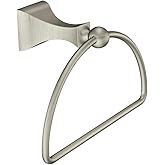 Moen Retreat Collection Brushed Nickel Bathroom Hand Towel Ring with Wall Mount Hardware, DN8386BN