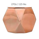 Jasmine and Gardenia Ceramic Jar Candles Scented, 3 Wicks Soy Wax, 125 Hours Rose Gold, Gifts for Women