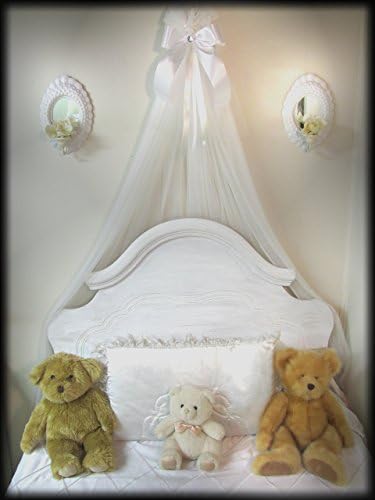 Bed Crib BOW canopy for bedroom or nursery White