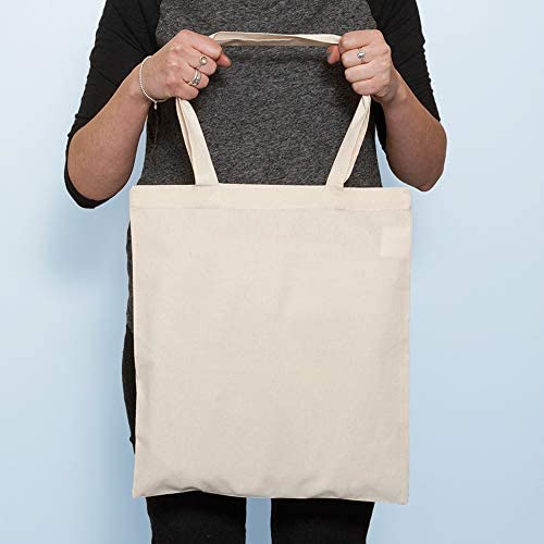 Plain Cotton Canvas Tote Bags in Bulk 12 Pack Natural, Black