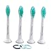 Premium Plus Replacement Toothbrush Heads for Philips Sonicare HX6014 &HX6054 - Durable, Medium, Dual Contoured Bristles For Maximum Oral Hygiene - Covers & Color Coding Rings