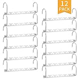 Space Saving Hangers 10.5" Magic Hangers Closet Wardrobe Clothing Metal Hanger Oragnizers Heavy Chrome Hangers, Updated Hook Design Space Saver Cloth Hangers Pack of 12