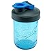 Classic Blue Glass Mason Jar Drinking Bottle by County Line Kitchen with Durable, Convenient Flip Cap Lid, Drinking or Storage Container, Leakproof, 1 Pint by County Line Kitchen