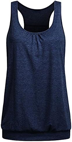 Women's Tank Tops with Built in Bra Yoga Sports Sleeveless Round Neck Racerback Workout Running Top Camisole Vest