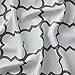 HLC.ME Lattice Print Thermal Grommet Blackout Patio Door Window Curtain for Sliding Glass Door - Platinum White & Grey - 100