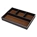 UnionBasic Flat 4-Slot Leather Desk Drawer Tray Stationery Sundries Gadget Organizer Storage Box Pen Pencil Holder Case Container (Brown)