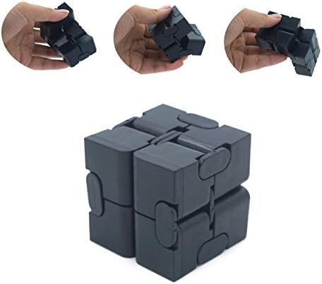 Infinite Cube Fidget Cube Pressure Reduction Toy - Infinity Turn Spin Cube Edc Fidgeting - Killing Time Toys Infinite Cube For ADD, ADHD, Anxiety, and Autism Adult and Children (pure black)