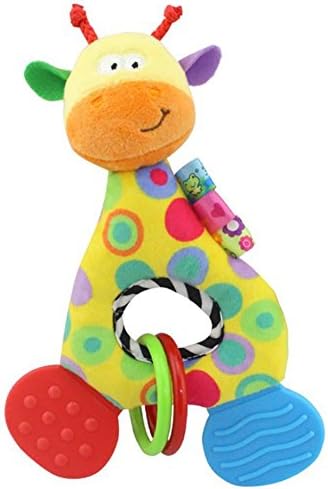 angel32923 Cute Cartoon Animal Infant Baby Teether Ring Chewing Sound Toy Dental Care