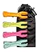 Raqpak Beach Towel Clips Set Stainless Steel Travel Pegs for Cruise and Pool Lounger Chairs with Storage Pouch (Mixed Colors x 4, Large)
