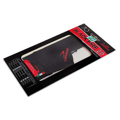 Longoni Black Fire 2.0 Billiard Pool CUE Glove - for Left or Right Hand - Black (Medium, for Left Hand)