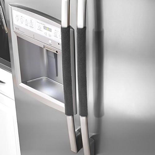 Vezfinel Refrigerator Door Handle Covers,Fridge Oven Dishwasher Protector,Catch Fingerprints&amp;Smudges Kitchen Appliances Handmade Decoration (Plush,19.7"L4"W)