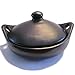 Ancient Cookware, Round Clay Chamba Serving Dish with Handles and Lid, Medium, 32 Ounces