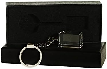 Glass Keychains "Line", charm, transparent, perfect for customization, Collection "Pokal", glass, delivered in a gift box, H=4cm , modern style (FAN UNIKATE powered by CRISTALICA)