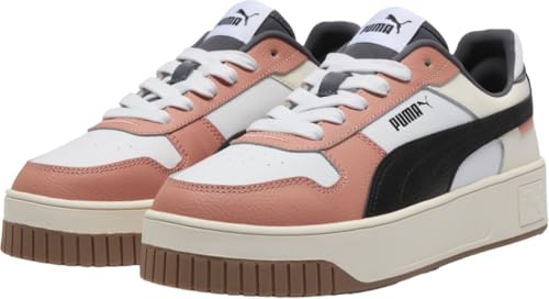 PUMA Women’s Carina Street Shoes Sneaker, White-Black-Deeva Peach, 9
