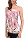 DJT Women's Tie Dye Sleeveless Stretchy Pleated Tube Top X-Large Tie Dye Pink