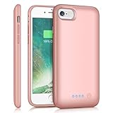 Feob Battery Case for iPhone 8/7 /6s/6, 6000mAh Portable Charging Case Extended Battery Pack for iPhone 8/7 /6s/ 6 Rechargeable Charger Case [4.7 inch]-Rose Gold
