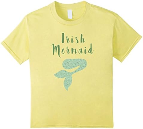 Kids Irish Mermaid St. Patricks Day Tee Shirt 10 Lemon