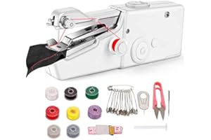 TULIYET Handheld Sewing Machine, Quick Sewing Portable Sewing Machine, Mini Handheld Sewing Machine, Portable Sewing Machine Suitable for Home - White