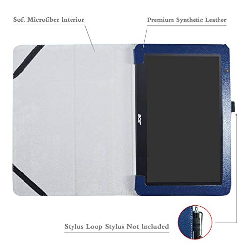 Acer One 10 S1003 Case,Mama Mouth PU Leather Folio 2-folding Stand Cover for 10.1" Acer One 10 S1003 Windows 10 Tablet PC,Dark Blue - Thumbnail 4