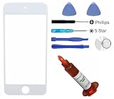 (md0410) WHITE Front Outer Glass Lens Screen Replacement for iPod Touch 5 5th gen + 5ml UV LOCA Glue Adhesive + Tools (LCD & Digitizer not included)