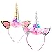 DaisyFormals Unicorn Headband for Girls Unicorn Party,2 PCS Gold and Silver