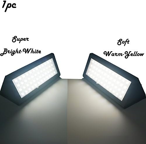 New 48 LED Wall Solar Lights Outdoor Super Bright Wireless Waterproof Motion Sensor (Warm-White Color))