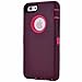 MAXCURY Hybrid Rubber Plastic Impact Defender Rugged Hard Case with Built-in Screen Protector and Belt Clip Holster Compatible for iPhone 6 and iPhone 6s Case (Wine/Fuchsia & Clip)