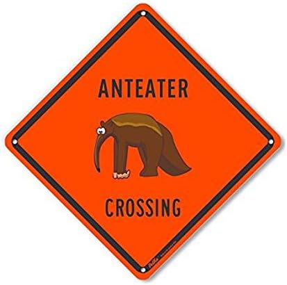 PetKa Signs and Graphics PKAC-0320-NA_10x10"Anteater Crossing" Aluminum Sign, 10" x 10"