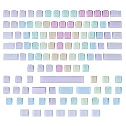 HMANE 109 Keys POM Jelly Keycaps Set, Rainbow Blank
